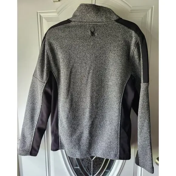 Spyder 1/4 zip Mens Outbound Size Medium Gray Black long sleeve - Picture 2 of 7